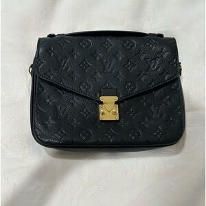 Louis Vuitton Pouchette Metis Empriente Black Leather, Authentic with  dust bag.